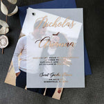 Vellum Wedding Invitation with Picture and Foiled Lettering - XOXOKristen