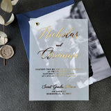 Vellum Wedding Invitation with Picture and Foiled Lettering - XOXOKristen
