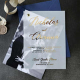 Vellum Wedding Invitation with Picture and Foiled Lettering - XOXOKristen