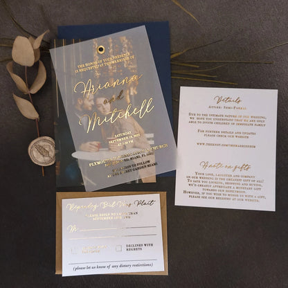 luxurious gold foiled wedding vellum set -  xoxokristen 