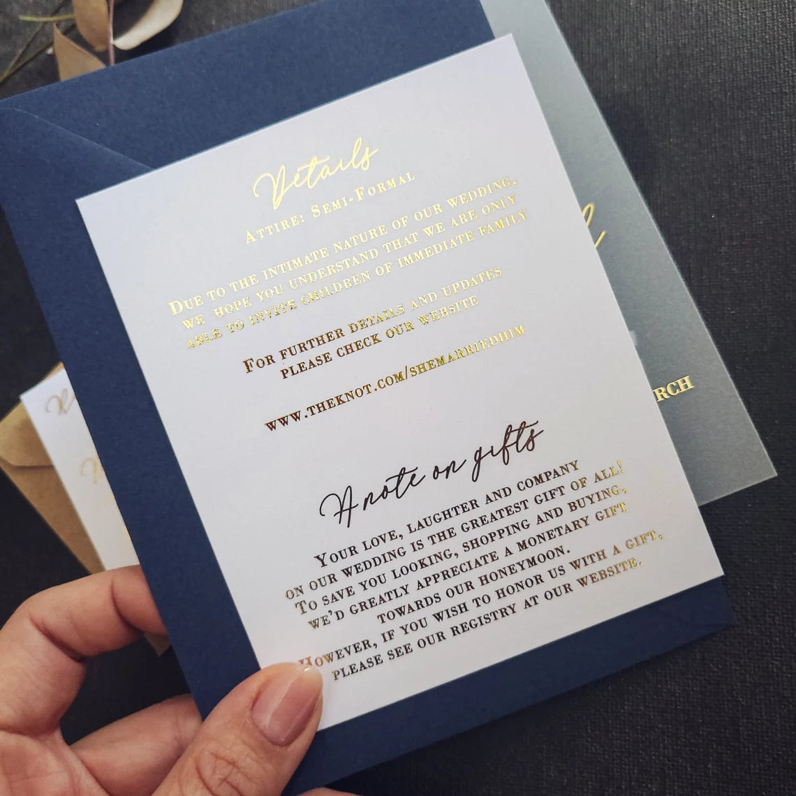 luxurious gold foiled wedding vellum set -  xoxokristen 