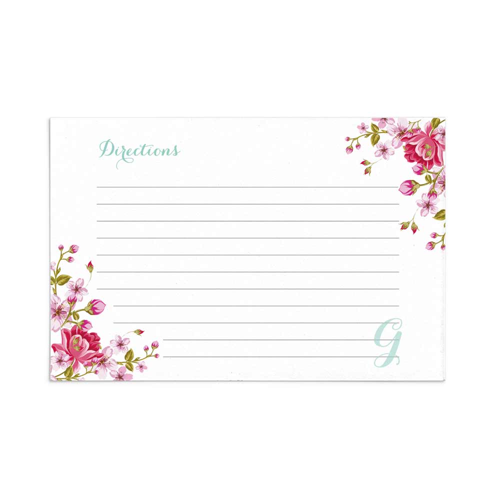 Vintage Design Recipe Cards with Custom Monogram Letter - XOXOKristen