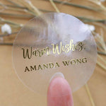 Warm Wishes Christmas Sticker with Custom Signature - XOXOKristen