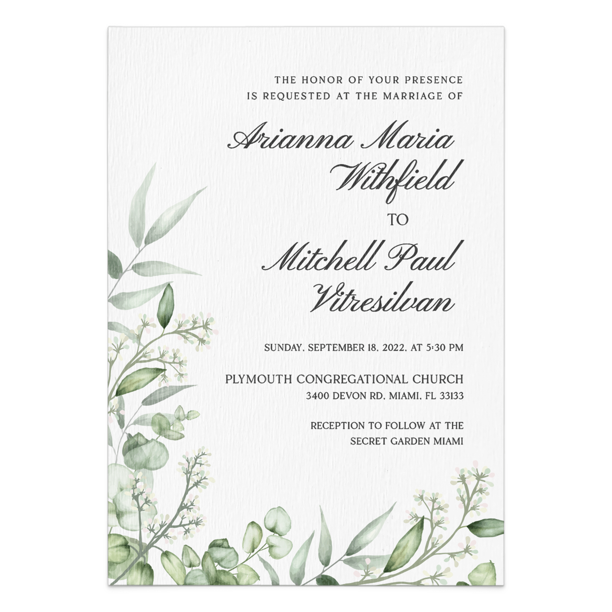Wedding Floral Greenery Invitation Suite - XOXOKristen