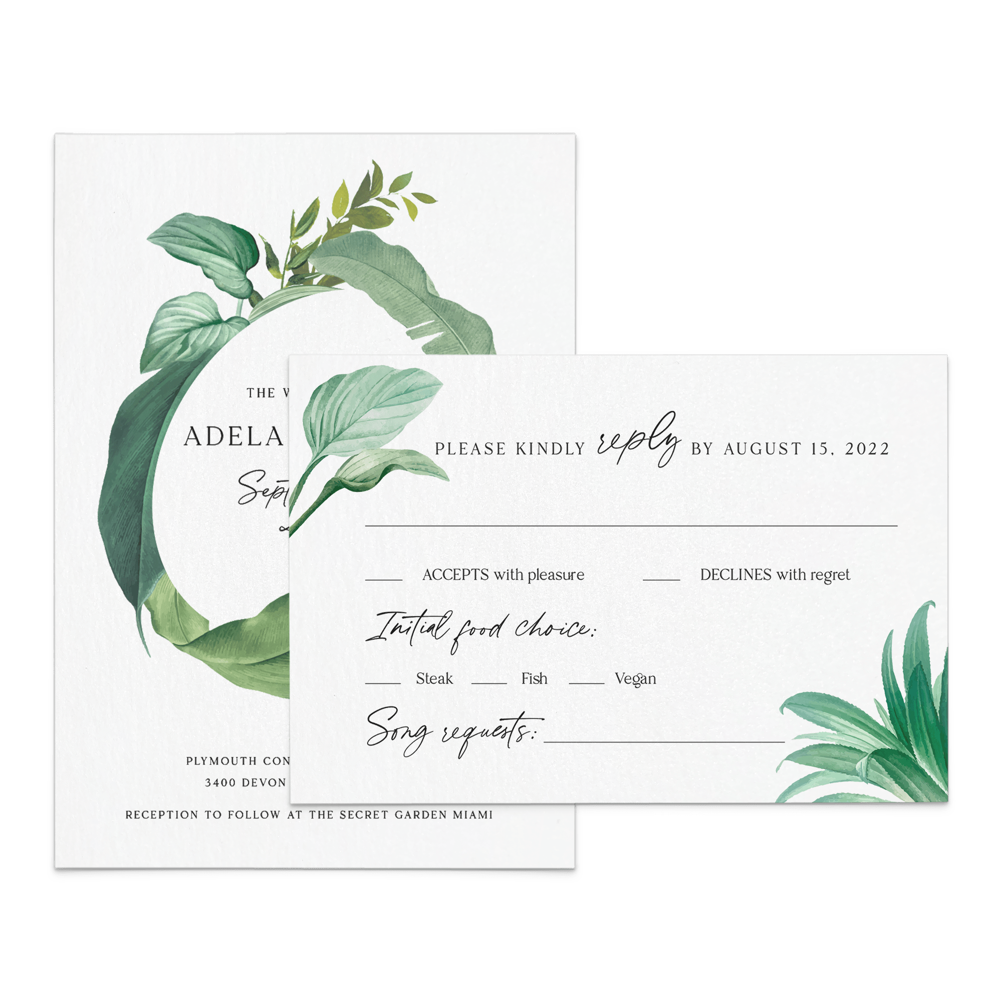 Wedding Greenery Invitation Suite - XOXOKristen