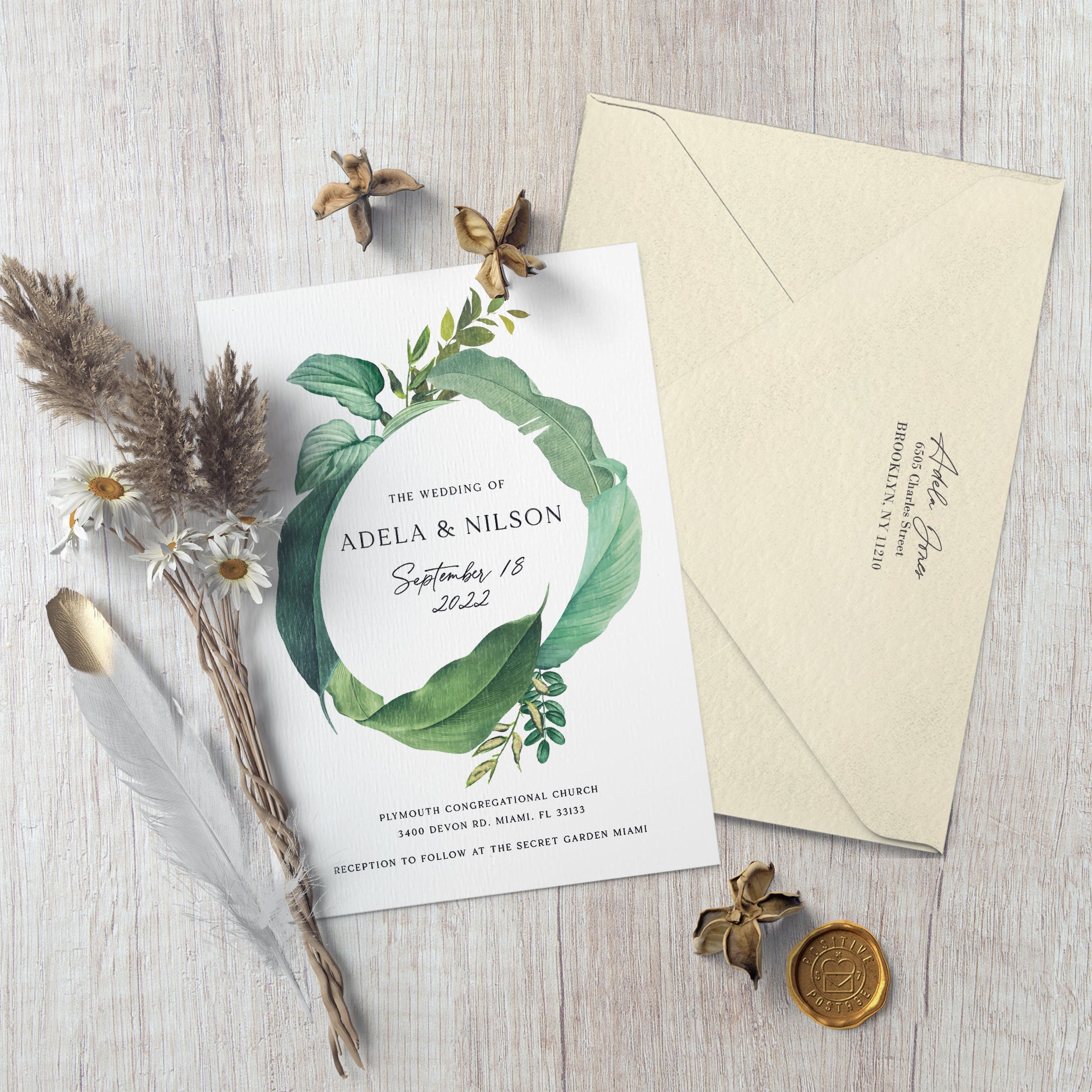 Wedding Greenery Invitation Suite - XOXOKristen