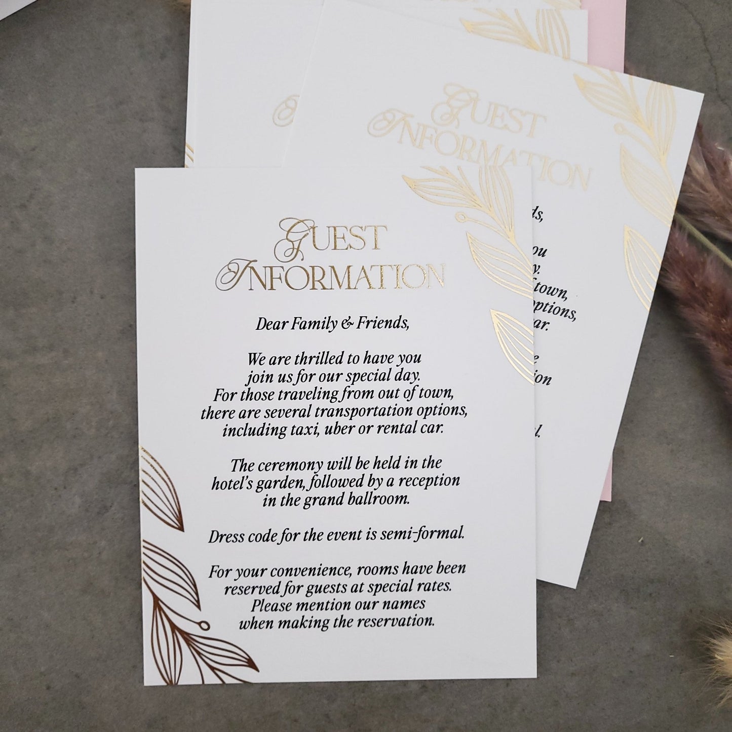 Wedding Guest Information with Gold Foil - XOXOKristen
