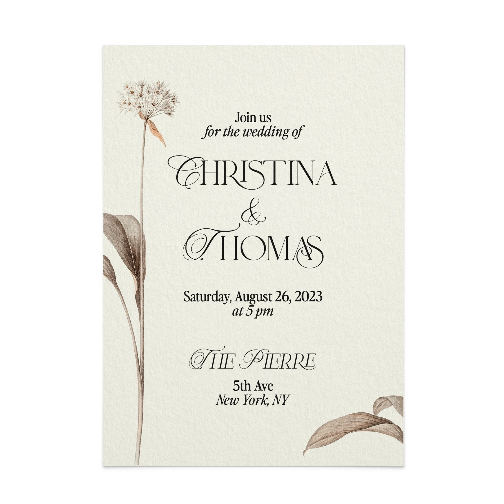 Wedding Invitation Suite in Beige Florals - XOXOKristen