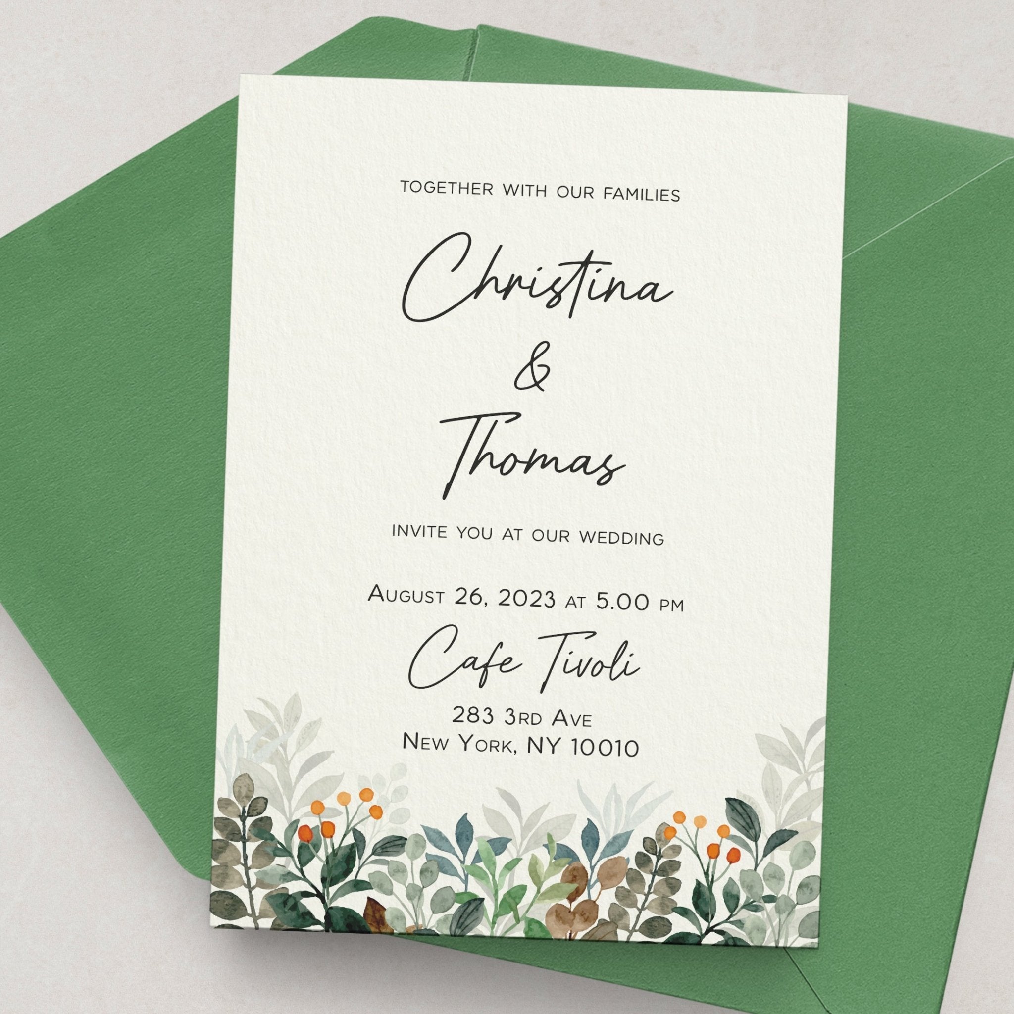 Wedding Invitation Suite with Spring and Summer Flowers - XOXOKristen