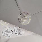 Wedding Round Gold Foiled Stickers with Initials - XOXOKristen