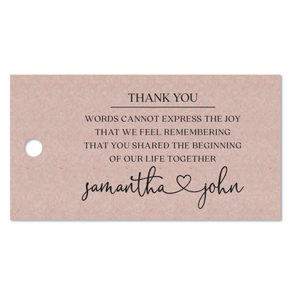 Wedding Thank you Favor Tags - XOXOKristen