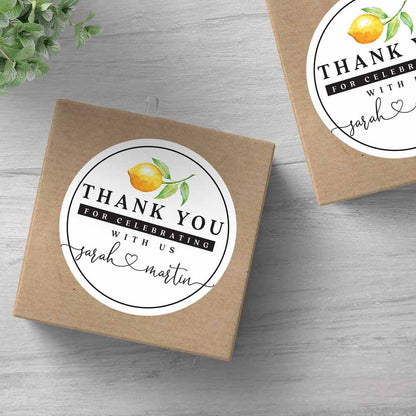 Wedding Thank you Sticker with Lemon Design - XOXOKristen