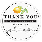 Wedding Thank you Sticker with Lemon Design - XOXOKristen