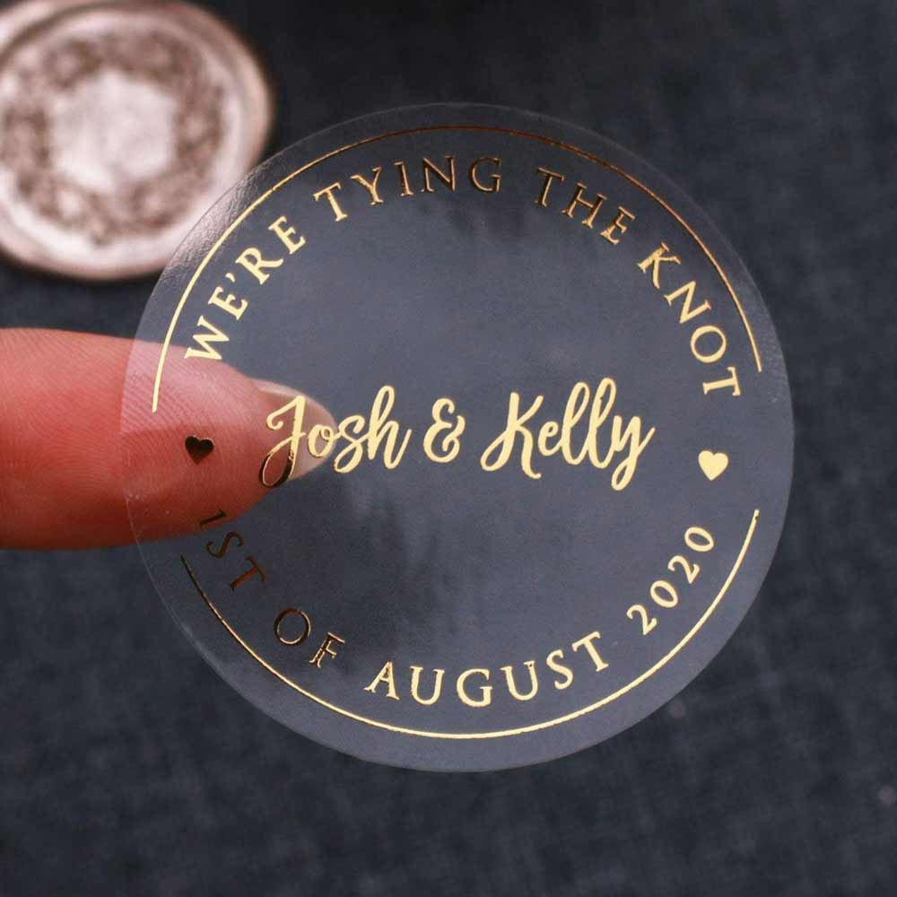 We're Tying the Knot Custom Wedding Sticker - XOXOKristen
