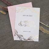 White and Gold Save the Date Cards - XOXOKristen