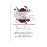 White and Purple Plum Boho Bridal Shower Invitation - XOXOKristen