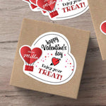 White and Red Kids Valentine Favor Stickers - XOXOKristen