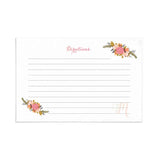 White Floral Recipe Cards with Monogram - XOXOKristen