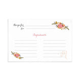 White Floral Recipe Cards with Monogram - XOXOKristen