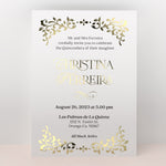 White Quinceanera Invitation with Gold Foil - XOXOKristen