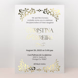 White Quinceanera Invitation with Gold Foil - XOXOKristen