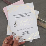 White Wedding Invitations with Gold Foil - XOXOKristen