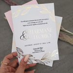 White Wedding Invitations with Gold Foil - XOXOKristen
