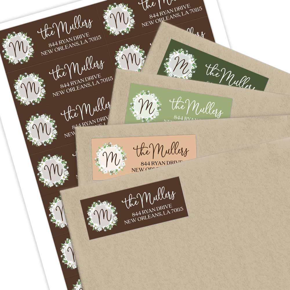 White Wreath Address Label - XOXOKristen