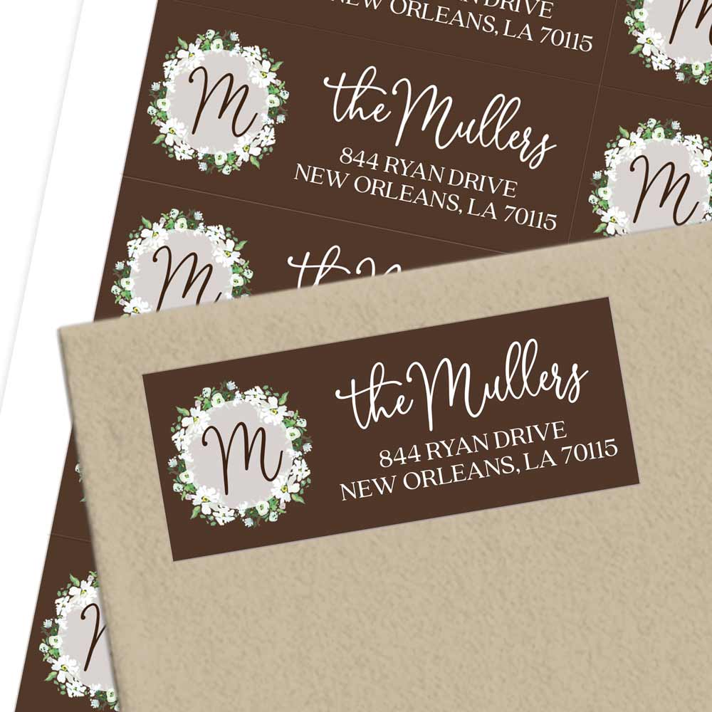 White Wreath Address Label - XOXOKristen