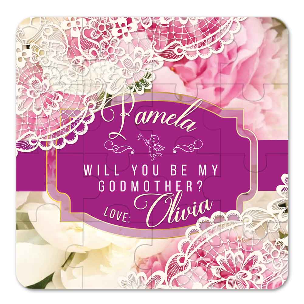 Will you be my Godmother Pink Puzzle Proposal - XOXOKristen