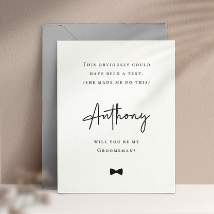Will you be my Groomsman Card - XOXOKristen